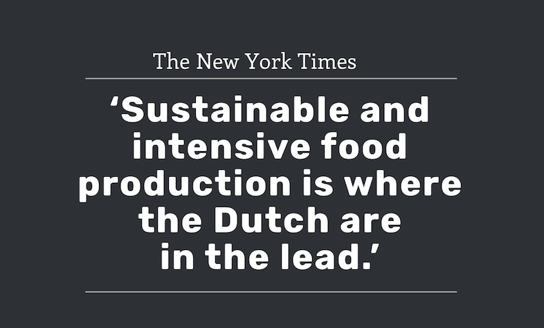 Quote NY times : Sustainable and intensive food production….